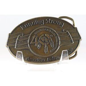 Running Strong for American Indian Youth Belt Buckle Solid Brass Buckle Vintage